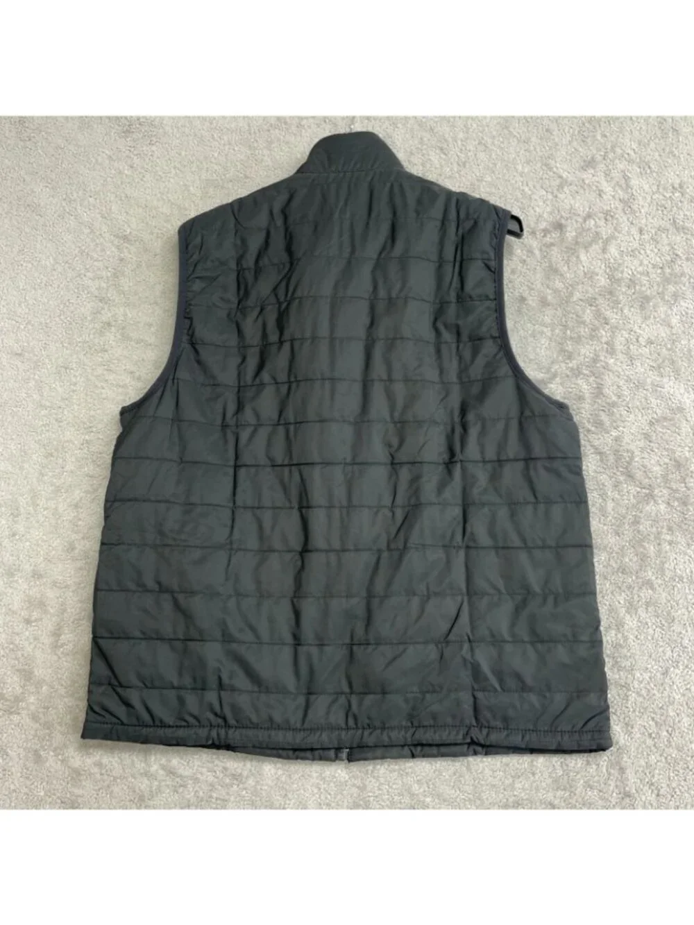 Banana Republic Men's M Quilted Zip-Up Vest Black Polyester-Cotton Blend M0947